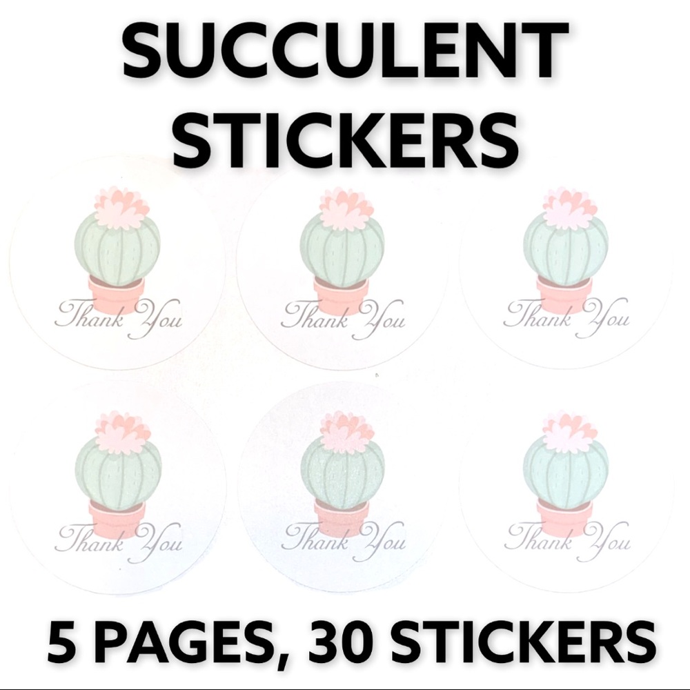 60 2.5” Succulent Stickers Add On Only CLEARANCE - Picture 3 of 6